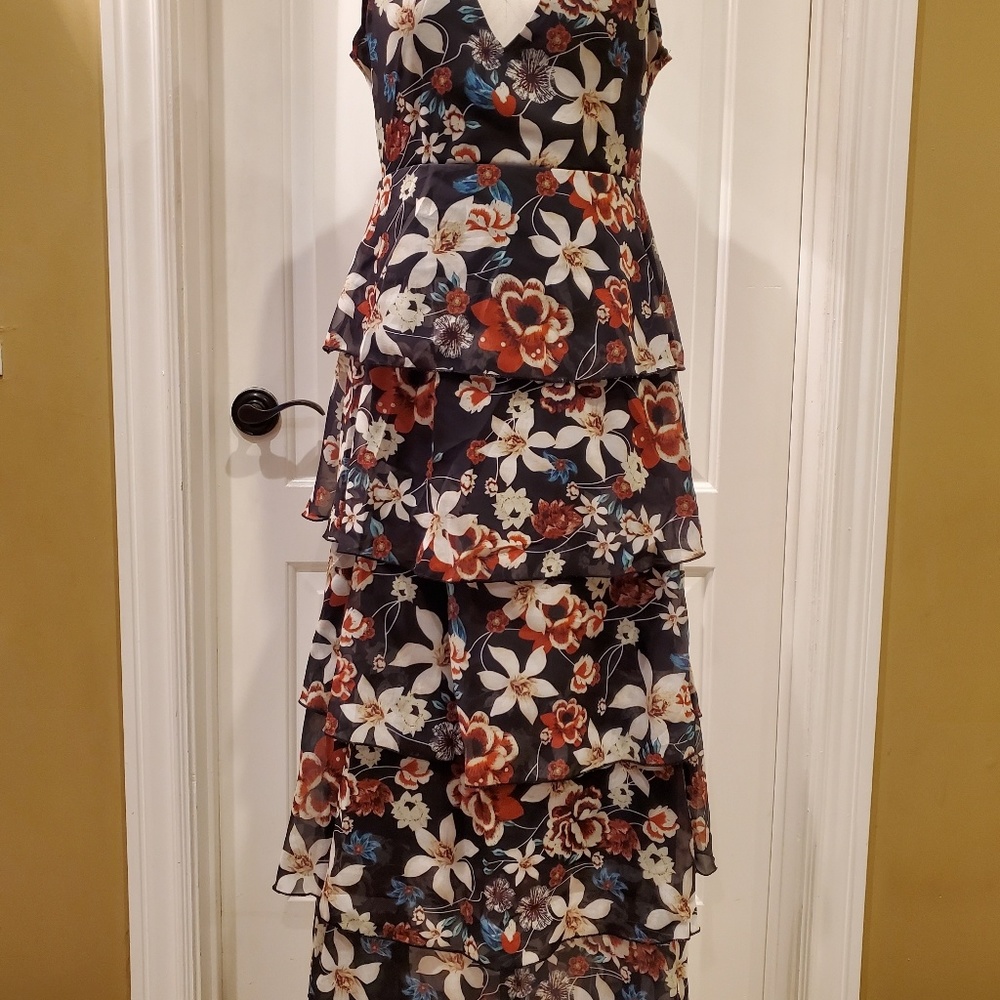 Tiered floral long dress